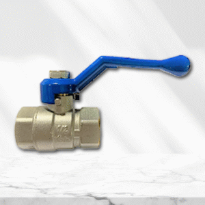 Varie ball valve product on grey color background.
