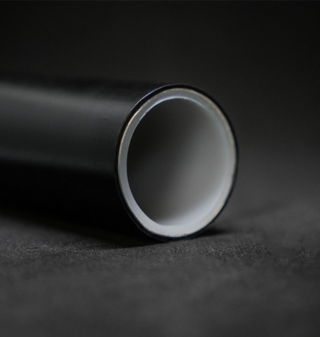 Jindal hot and cold UV pipe in back color on grey color background.