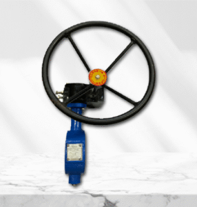 Varie Butterfly valve WBD9 on grey color background.