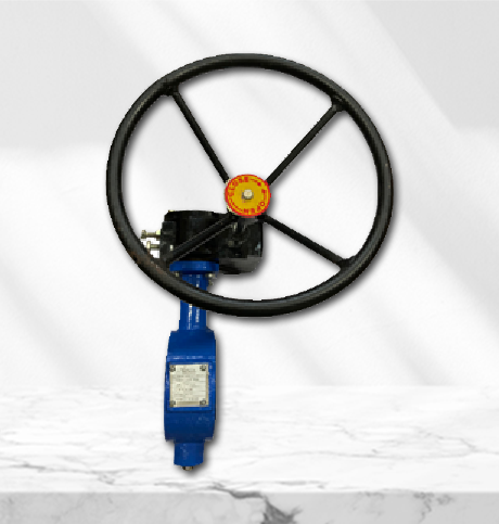 Varie Butterfly valve WBD9 on grey color background.